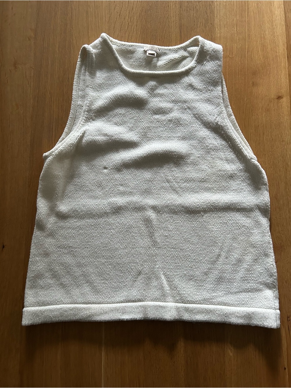 J. Crew Cream Textured Knit Sleeveless Tank